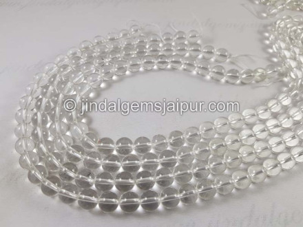 Crystal Quartz Smooth Round Beads